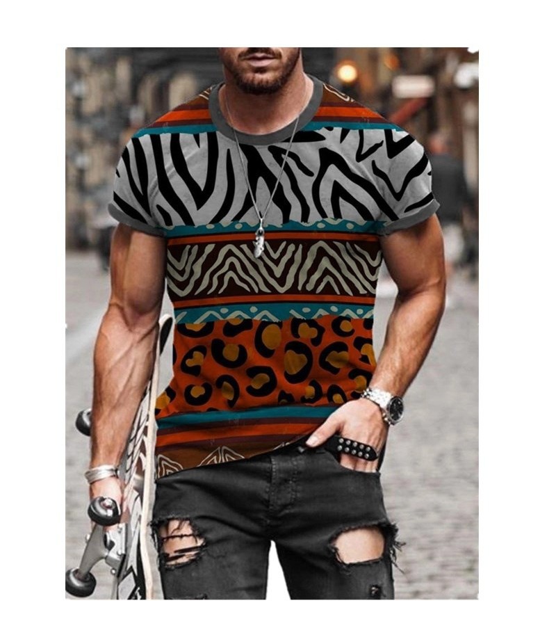 Men Street Short Sleeve Round Neck Graphic Printed T-shirt