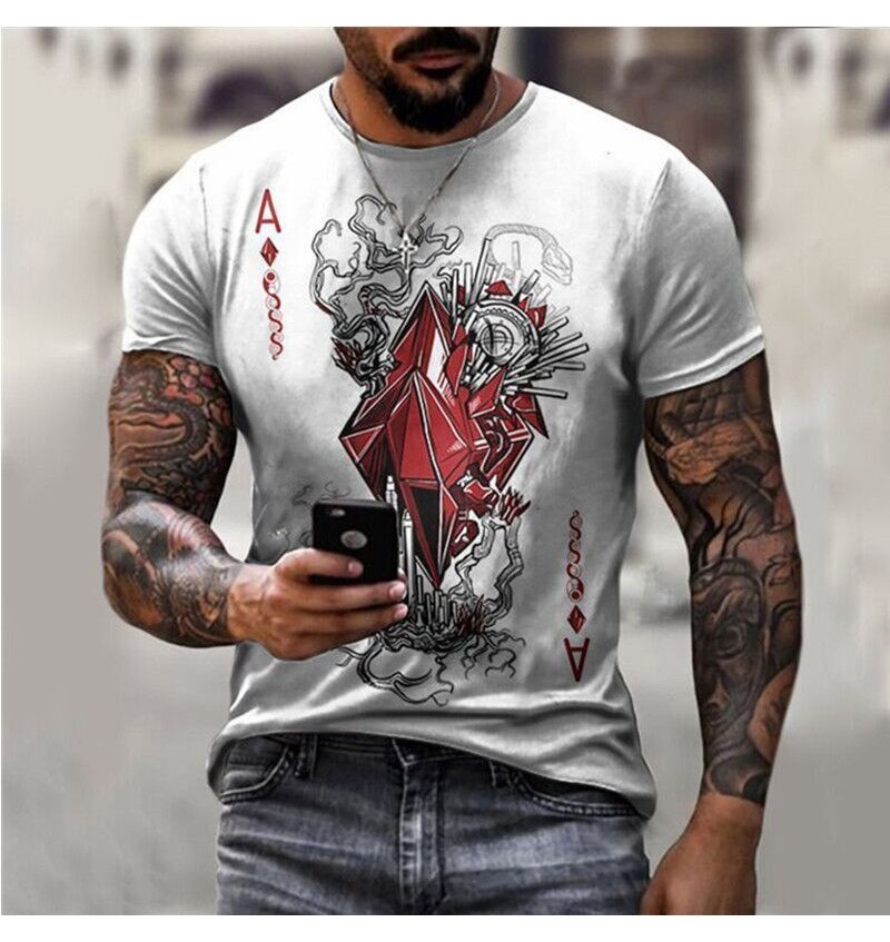 Men Casual Short Sleeve Round Neck Graphic Printed T-shirt