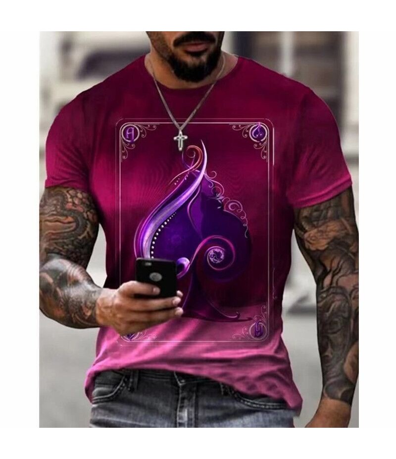 Men Casual Short Sleeve Round Neck Graphic Printed T-shirt