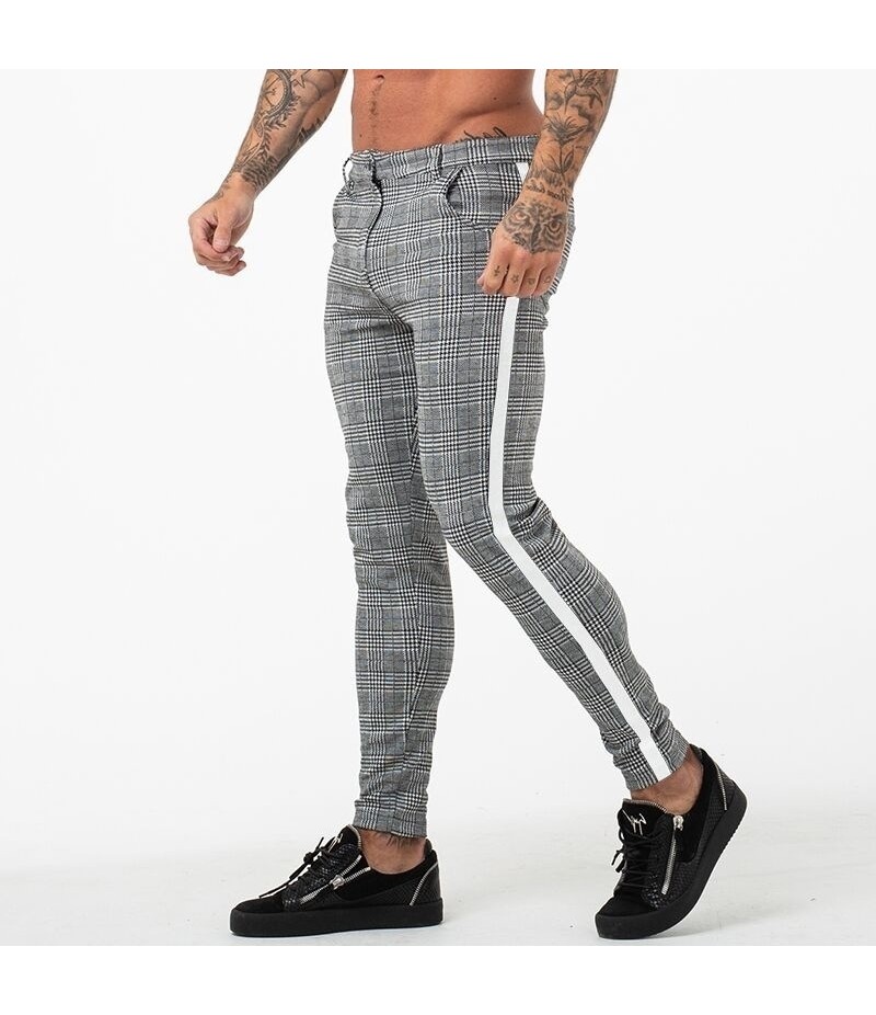 S-2XL Plaid Print Stripe Patchwork Men Pants