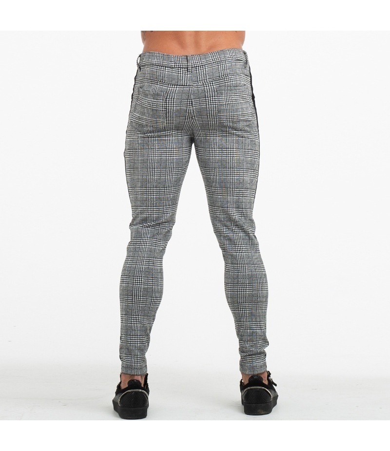 S-2XL Plaid Print Stripe Patchwork Men Pants