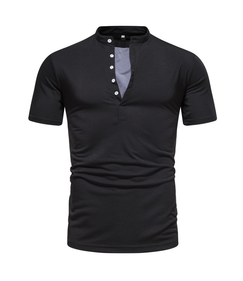 Men'S Casual Stitching Short-Sleeved Fake Two-Piece T-Shirt