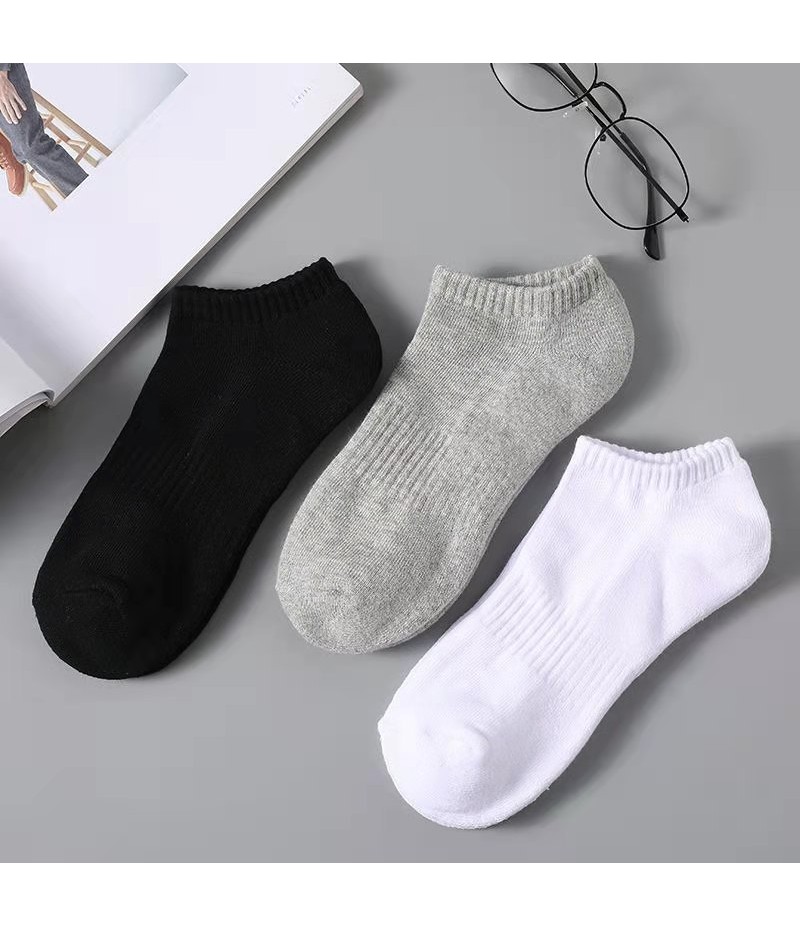 Men Sports And Leisure Breathable Sweat-Absorbing Solid Color Socks 10 Pairs-Pack