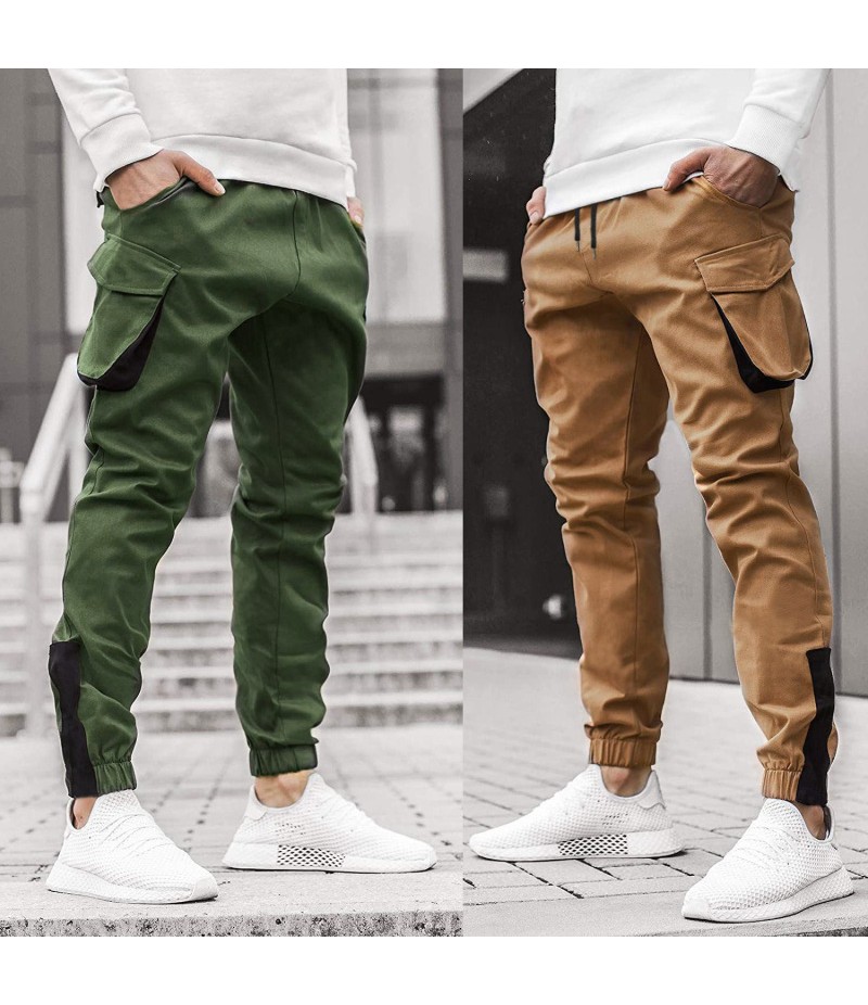 Men Fashion Color Matching Trousers