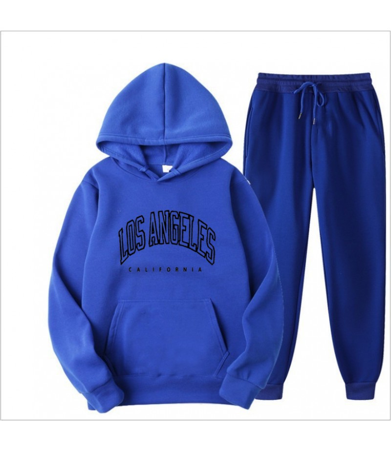 Men Autumn Fashion Casual Simple Letter Long Sleeve Hoodies Pants Sets