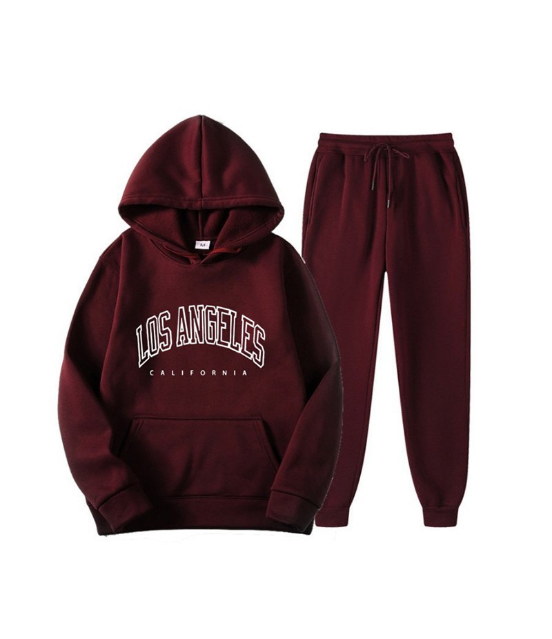 Men Autumn Fashion Casual Simple Letter Long Sleeve Hoodies Pants Sets