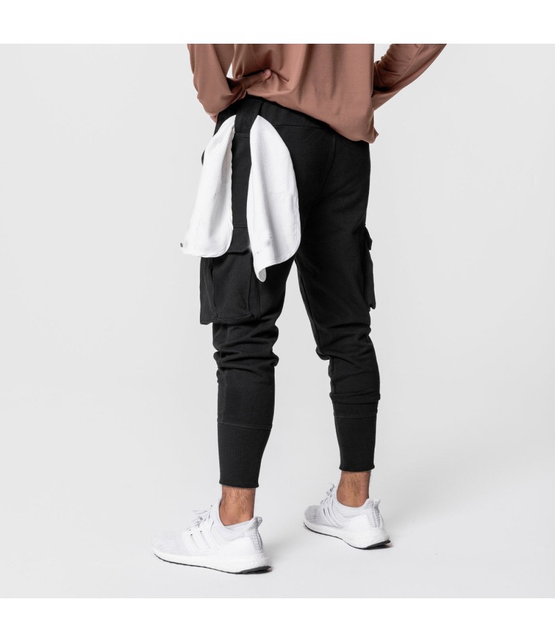 Men Fashion Casual Basic Versatile Solid Color Cargo Jogger Pants