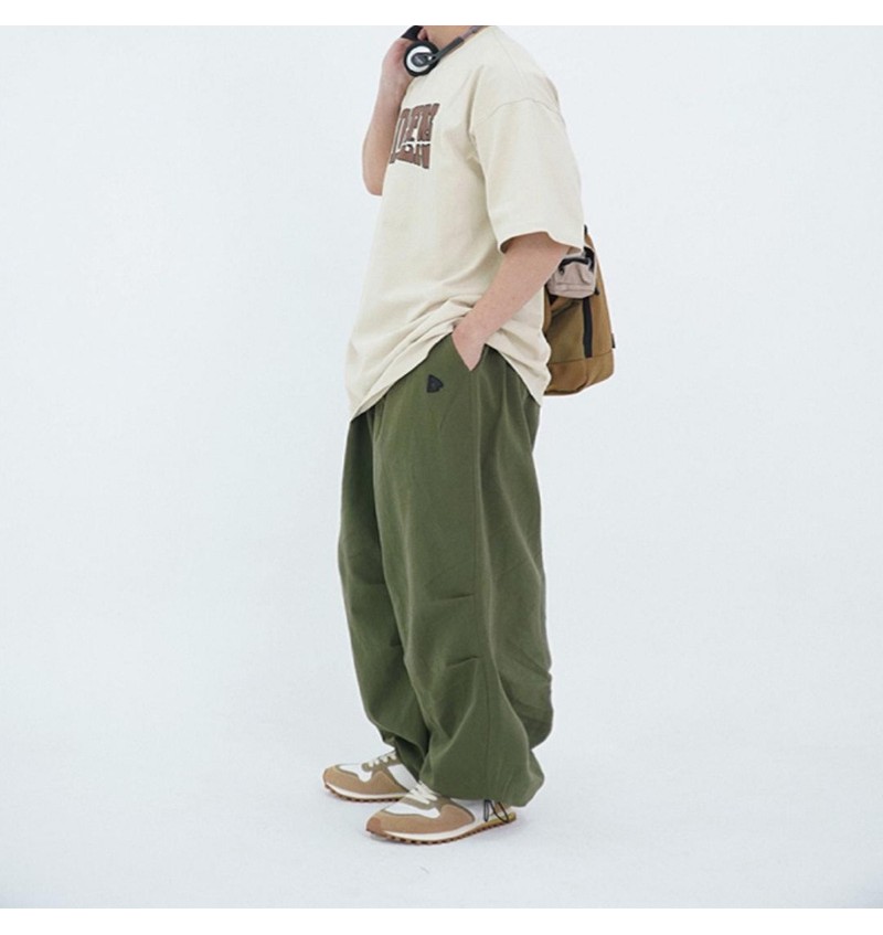 Men Fashion Casual Street Solid Color Loose Pants