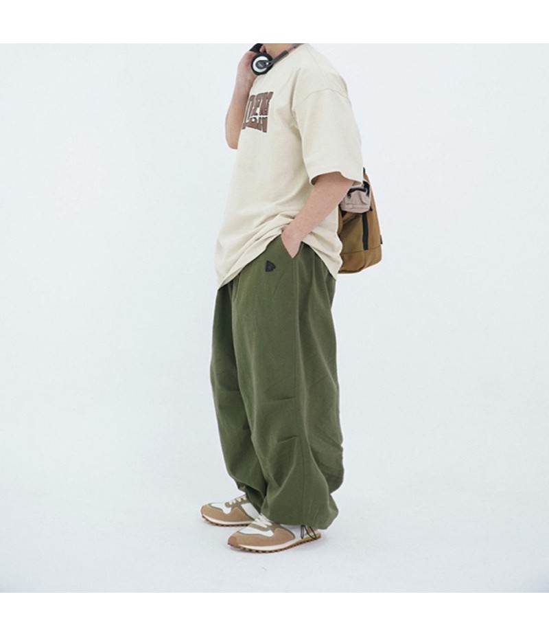 Men Fashion Casual Street Solid Color Loose Pants