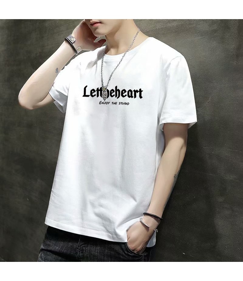 Men Fashion Letter Printed Short-Sleeved T-Shirt