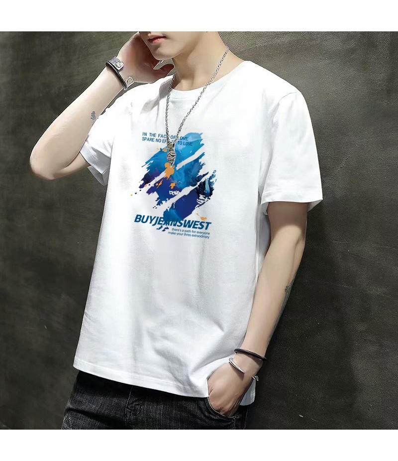 Men Fashion Letter Printed Short-Sleeved T-Shirt