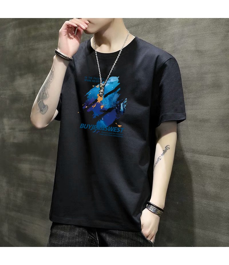 Men Fashion Letter Printed Short-Sleeved T-Shirt