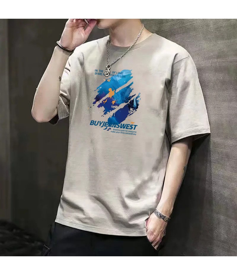 Men Fashion Letter Printed Short-Sleeved T-Shirt