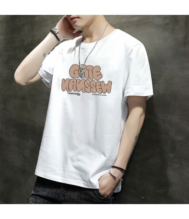 Men Fashion Letter Printed Short-Sleeved T-Shirt