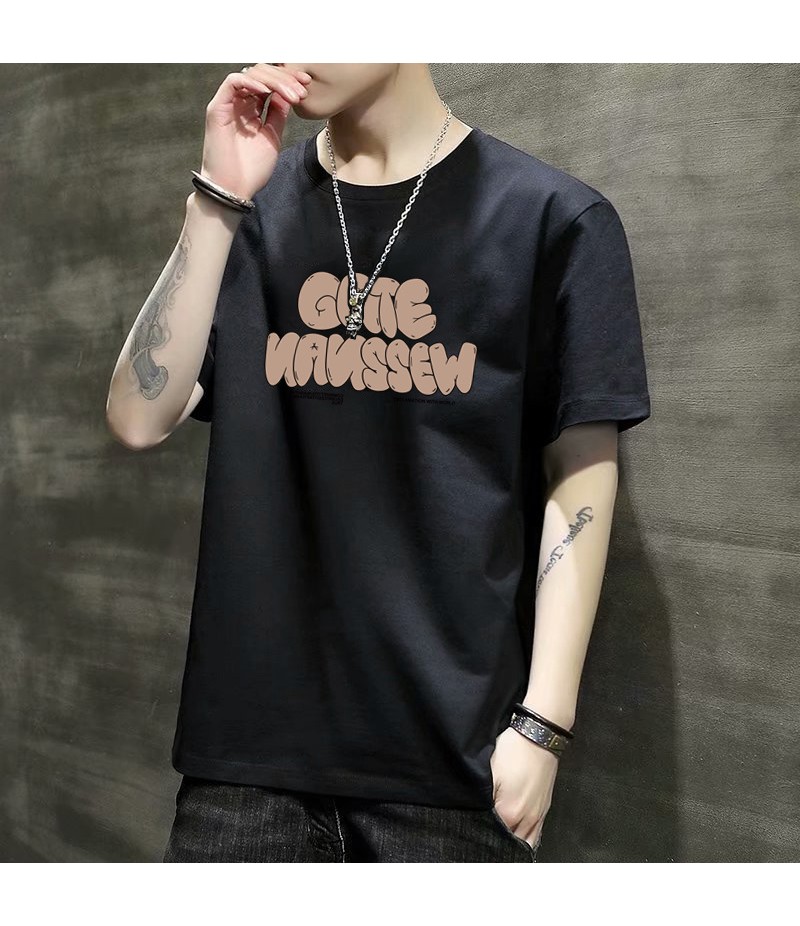 Men Fashion Letter Printed Short-Sleeved T-Shirt