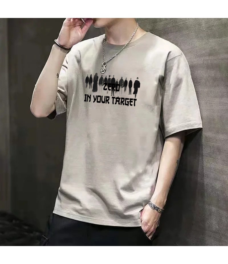 Men Fashion Letter Printed Short-Sleeved T-Shirt