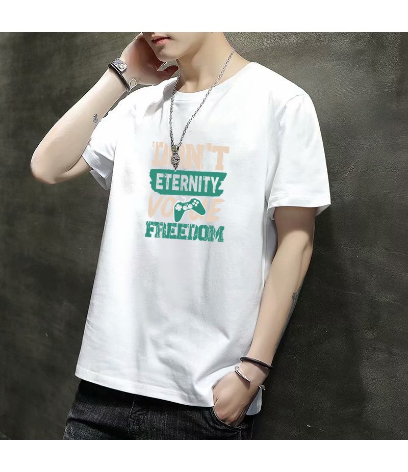 Men Fashion Letter Printed Short-Sleeved T-Shirt