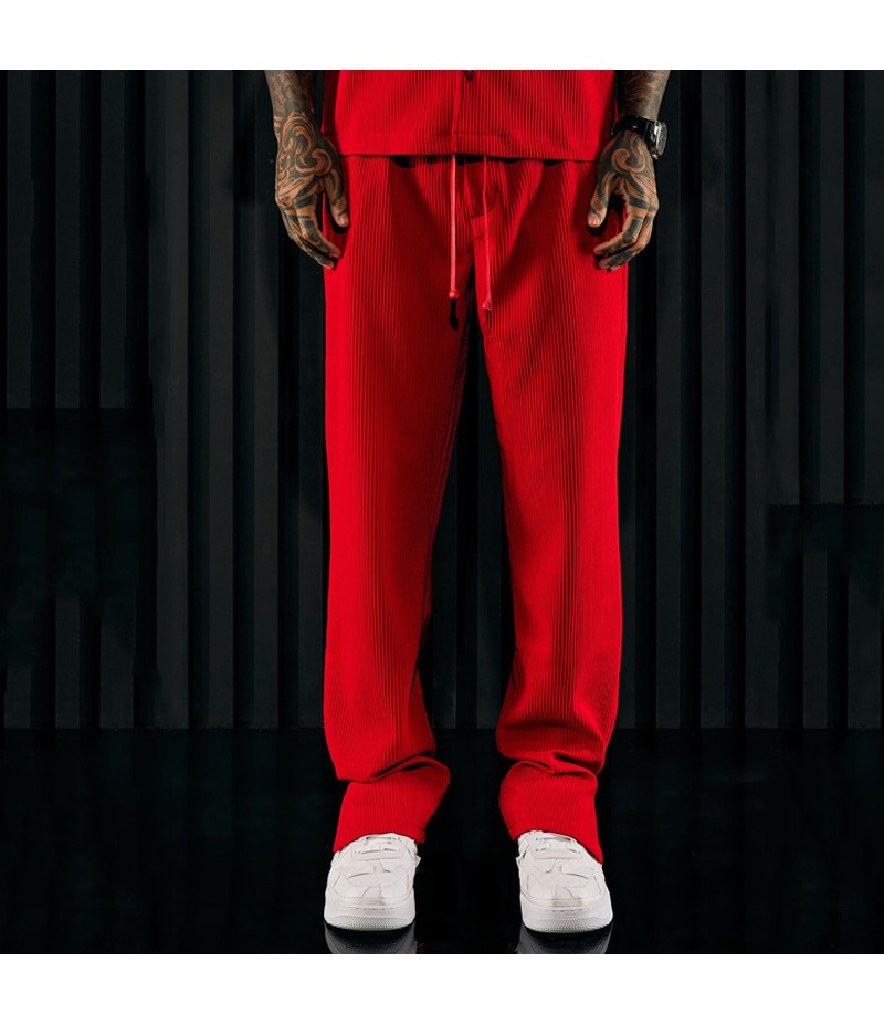 Men Sports Short-Sleeved Shirt Pants Two-Piece Set