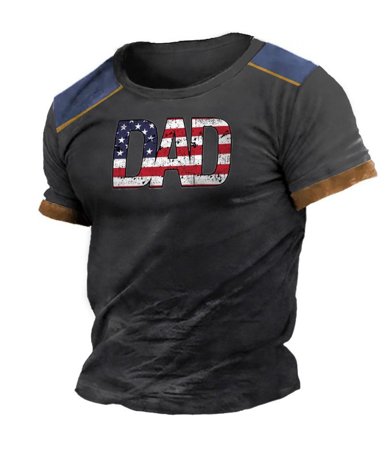 Men Fashion Casual 3D Print Plus Size Short Sleeve Round Neck T-Shirt