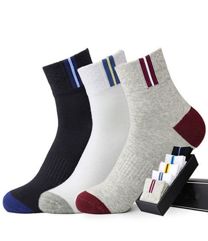 Men Fashion Breathable Sweat-Absorbent Socks 10 Pairs/Bag