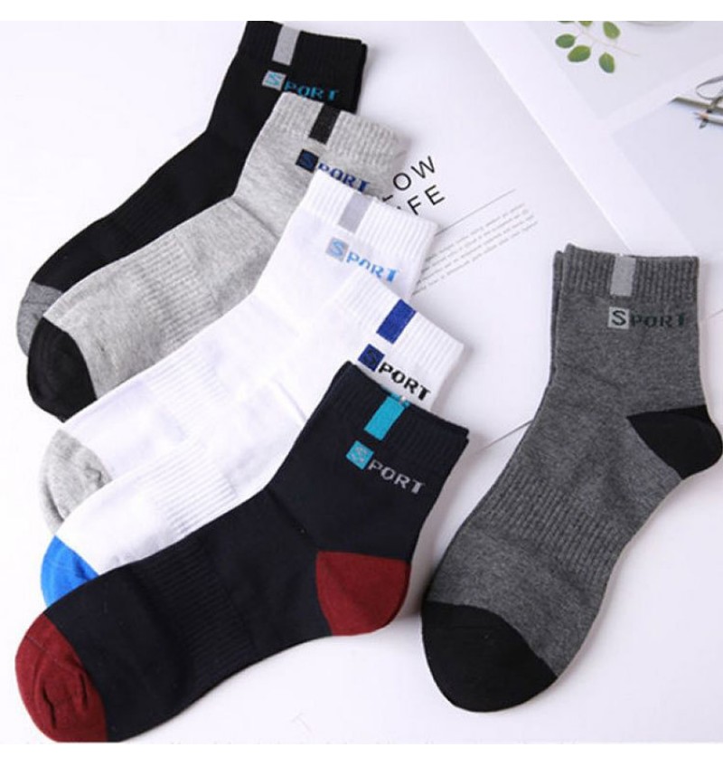 Men Fashion Breathable Sweat-Absorbent Socks 10 Pairs/Bag