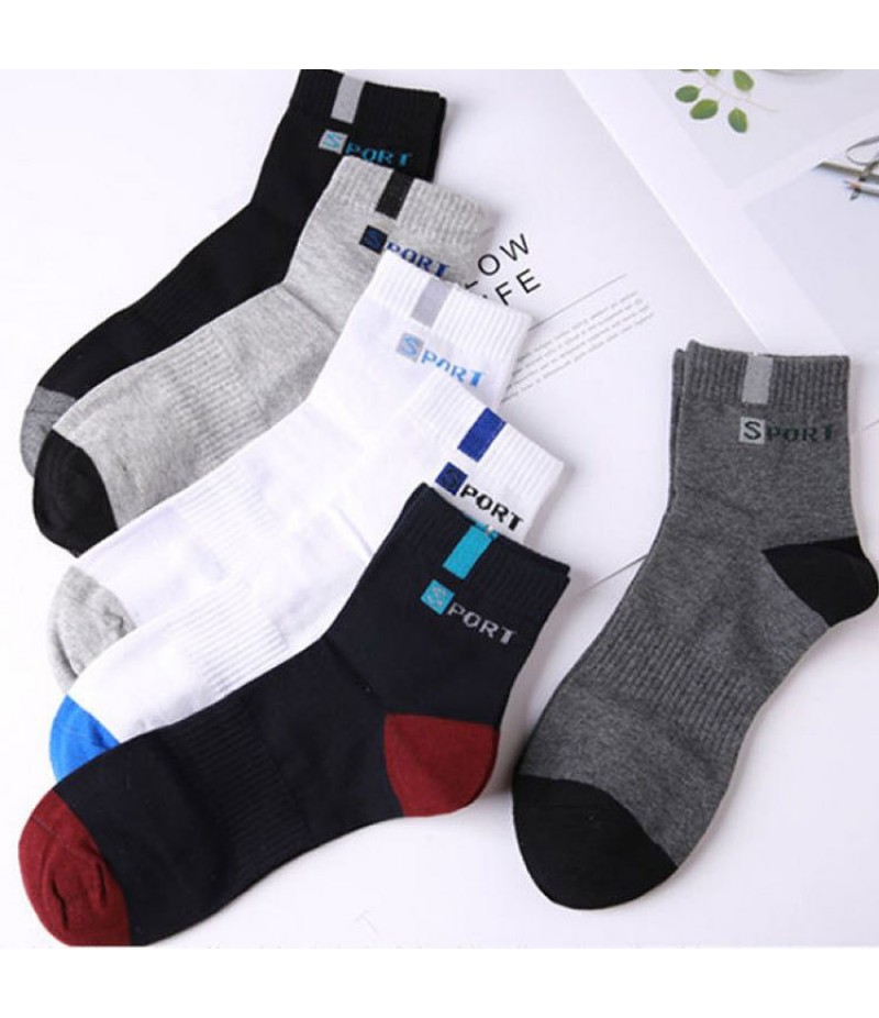 Men Fashion Breathable Sweat-Absorbent Socks 10 Pairs/Bag