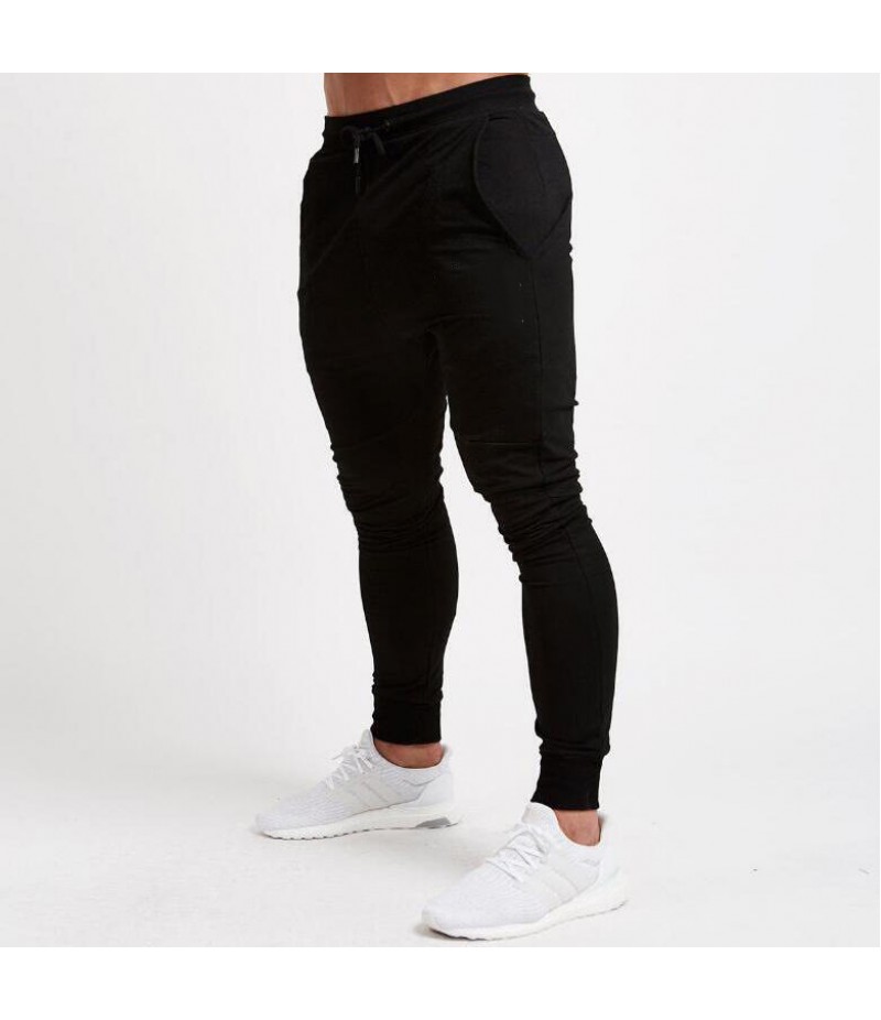 Men Fashion Casual Athleisure Stripe Solid Color Drawstring Waist Jogger Pants