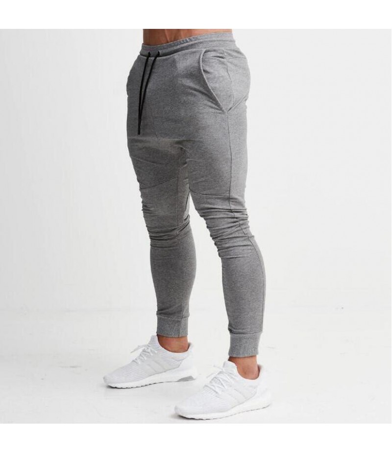 Men Fashion Casual Athleisure Stripe Solid Color Drawstring Waist Jogger Pants