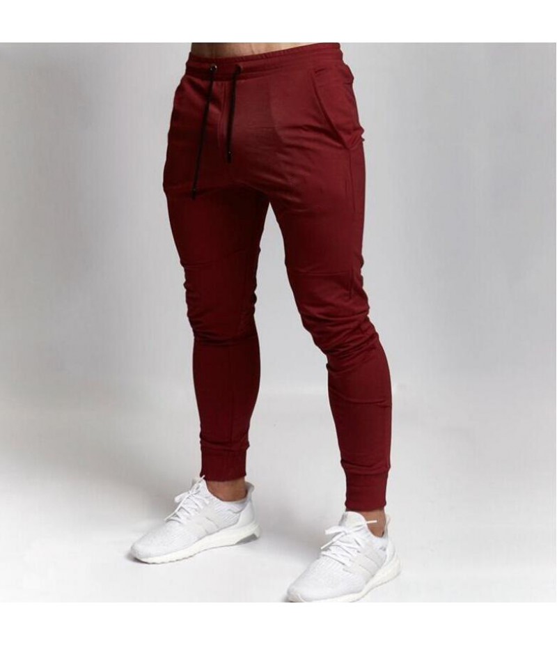 Men Fashion Casual Athleisure Stripe Solid Color Drawstring Waist Jogger Pants