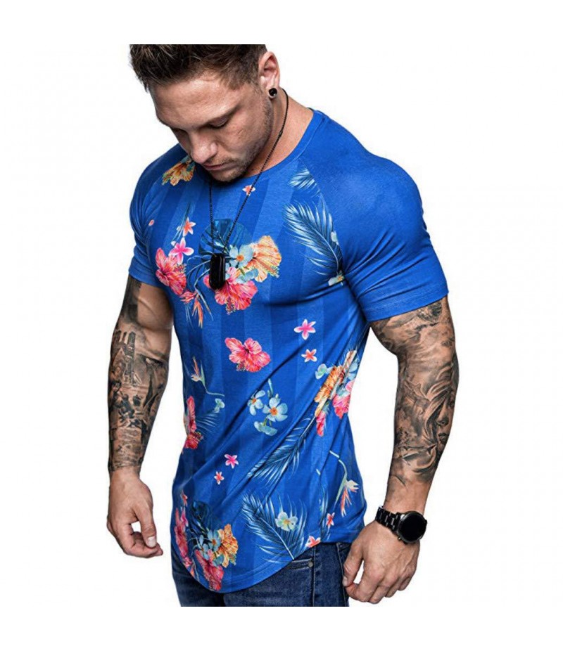 Men Fashion Casual 3D Print Plus Size Short Sleeve Round Neck T-Shirt