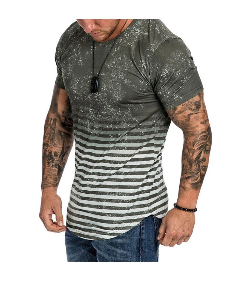 Men Fashion Casual 3D Print Plus Size Short Sleeve Round Neck T-Shirt