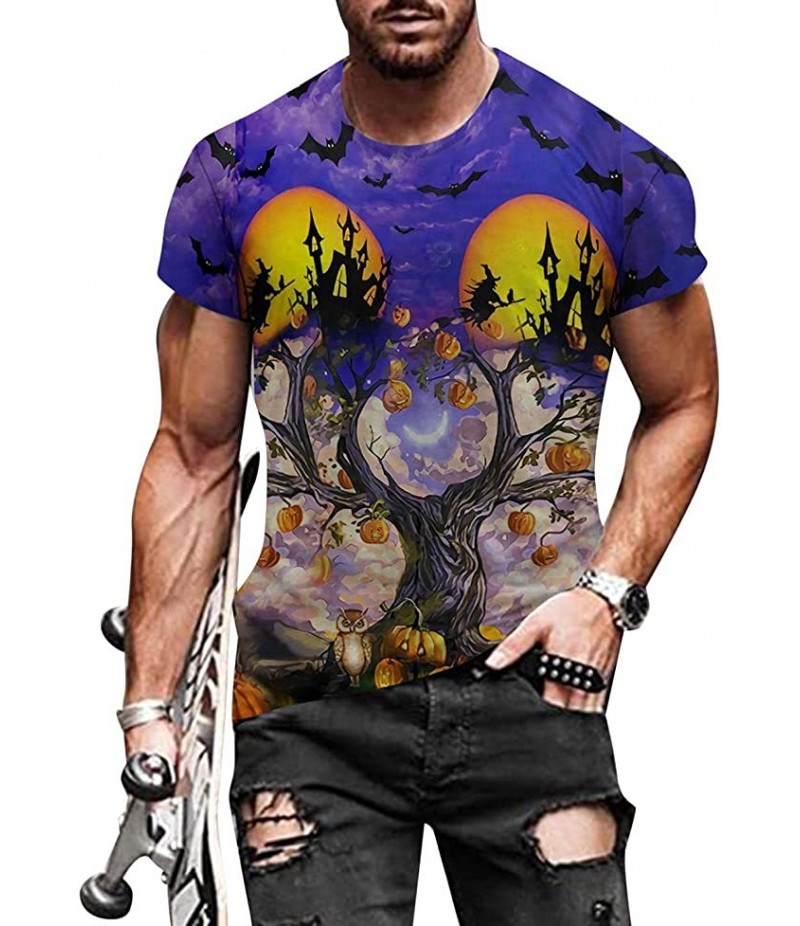 Men Fashion Casual 3D Print Plus Size Short Sleeve Round Neck T-Shirt