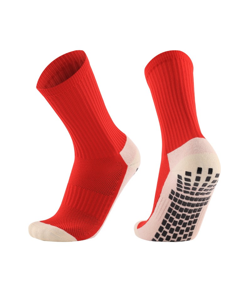 Unisex Color Matching Anti-Slip Thickening Towel Bottom Sport Mid-Calf Socks