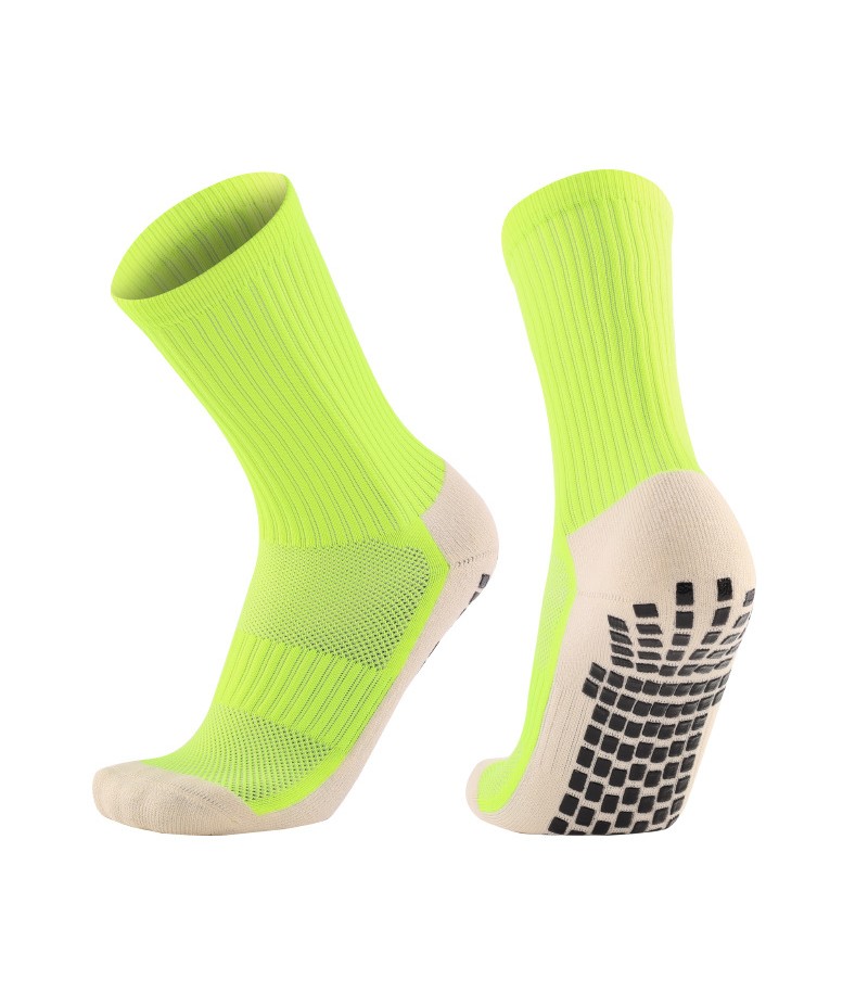 Unisex Color Matching Anti-Slip Thickening Towel Bottom Sport Mid-Calf Socks