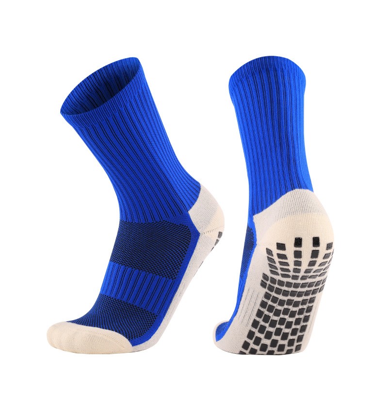 Unisex Color Matching Anti-Slip Thickening Towel Bottom Sport Mid-Calf Socks