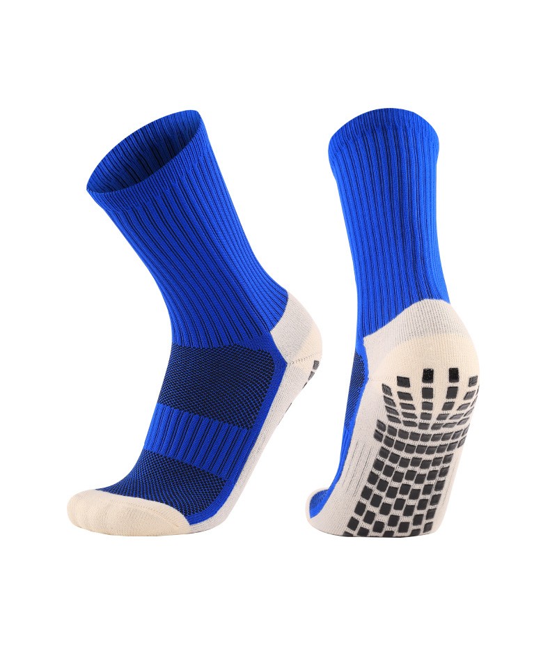 Unisex Color Matching Anti-Slip Thickening Towel Bottom Sport Mid-Calf Socks