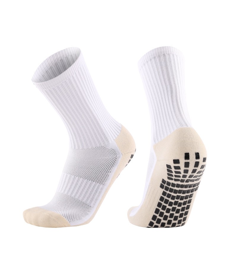 Unisex Color Matching Anti-Slip Thickening Towel Bottom Sport Mid-Calf Socks