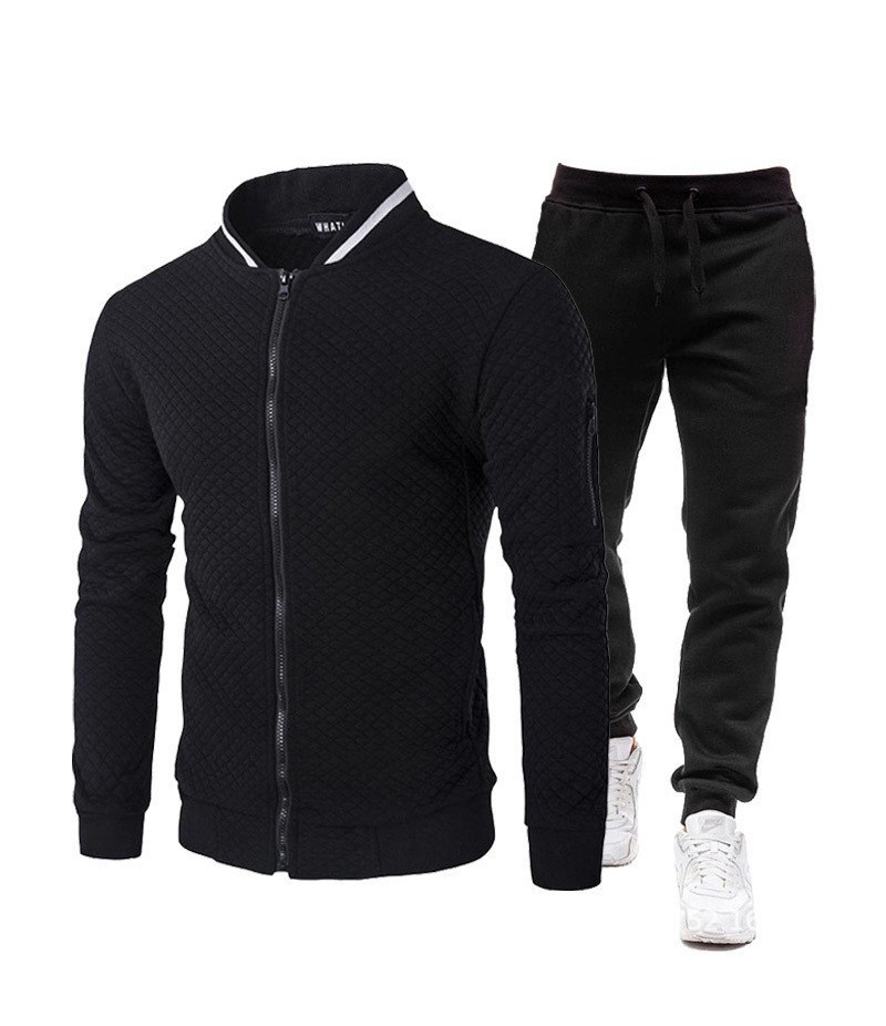 Men Autumn Winter Fashion Leisure Sports Long Sleeve Cardigan Sweatshirts Trousers Sets