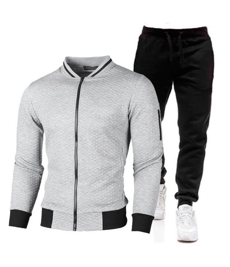 Men Autumn Winter Fashion Leisure Sports Long Sleeve Cardigan Sweatshirts Trousers Sets