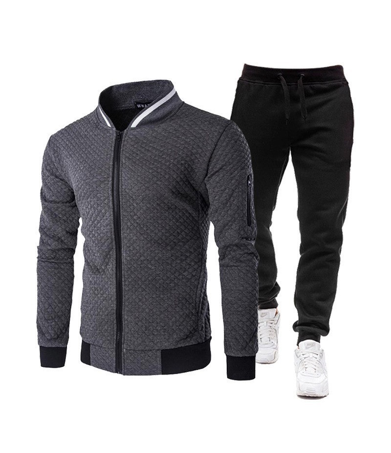 Men Autumn Winter Fashion Leisure Sports Long Sleeve Cardigan Sweatshirts Trousers Sets